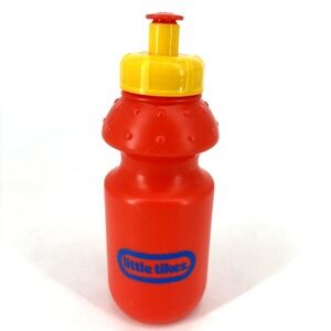 Little Tikes‎ Red Water Bottle Yellow Cap Plastic 7"